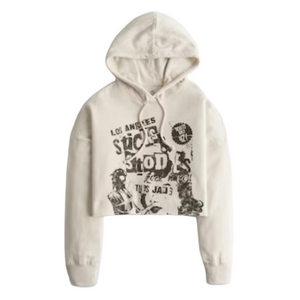 NWOT Hollister Graphic Cropped Hoodie
